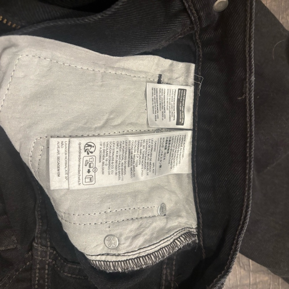 LEVI’S RIBCAGE WIDE LEG WOMEN'S JEANS BLACK 24W GREAT CONDITION - Picture 9 of 16